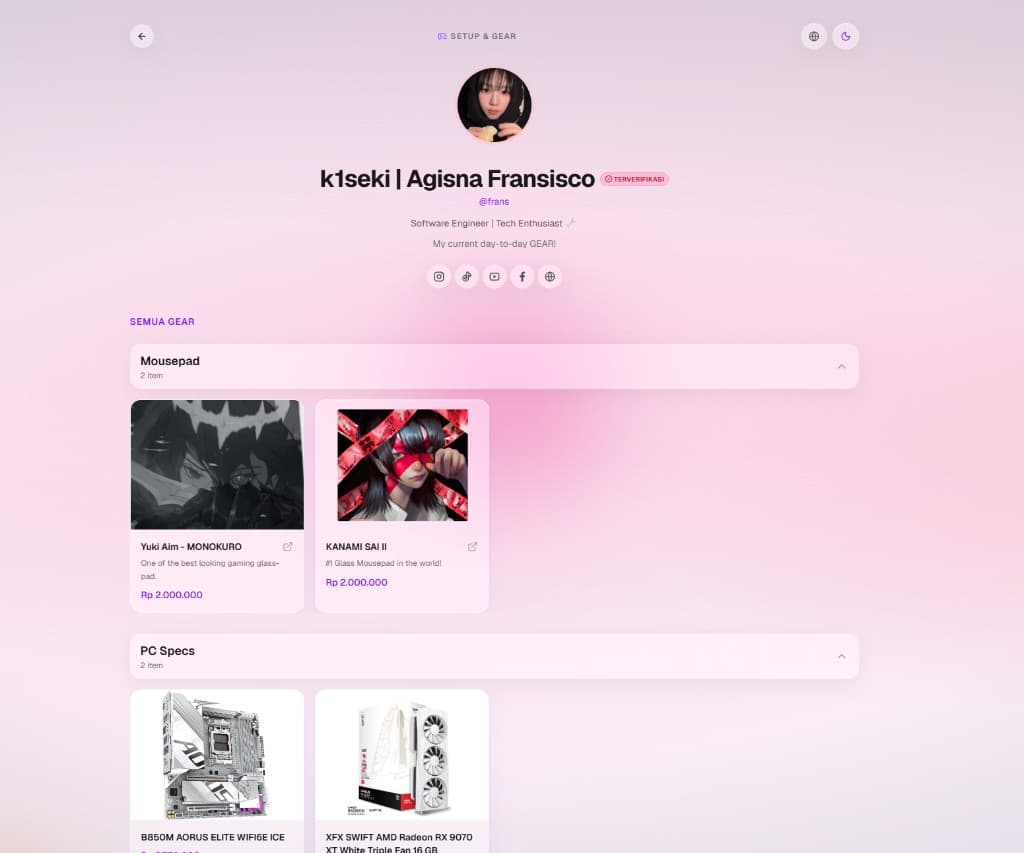 Kawaragi Gear website preview