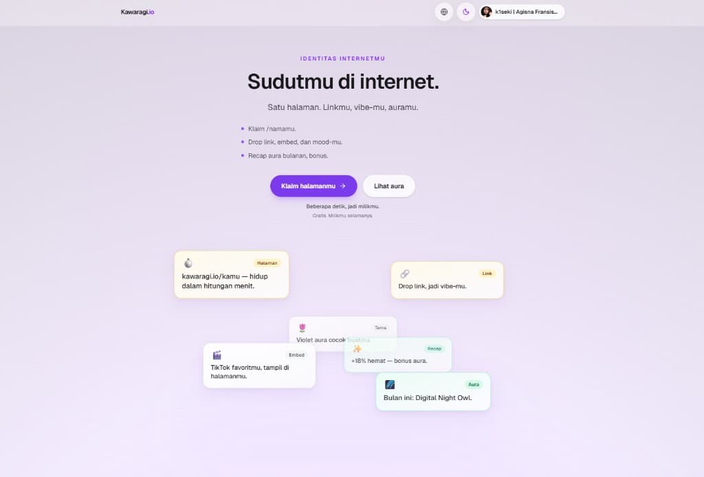 Kawaragi.io website preview